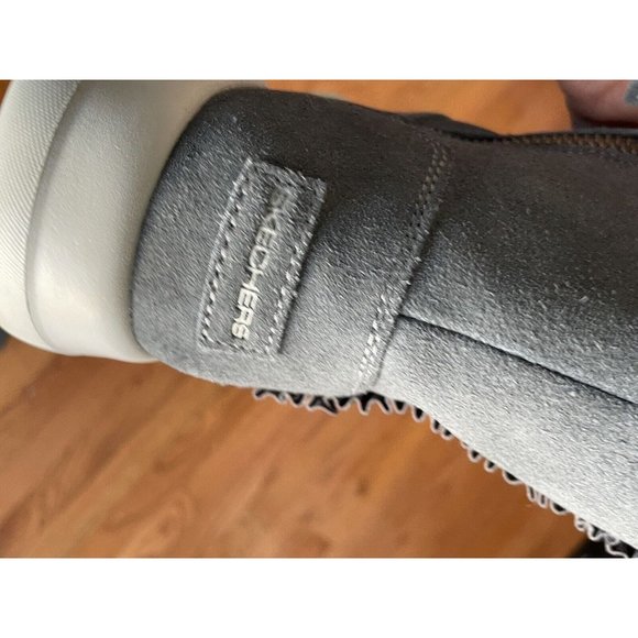 Skechers On-The-Go Zip Boots Charcoal Suede Ruffle 10W - Picture 4 of 5